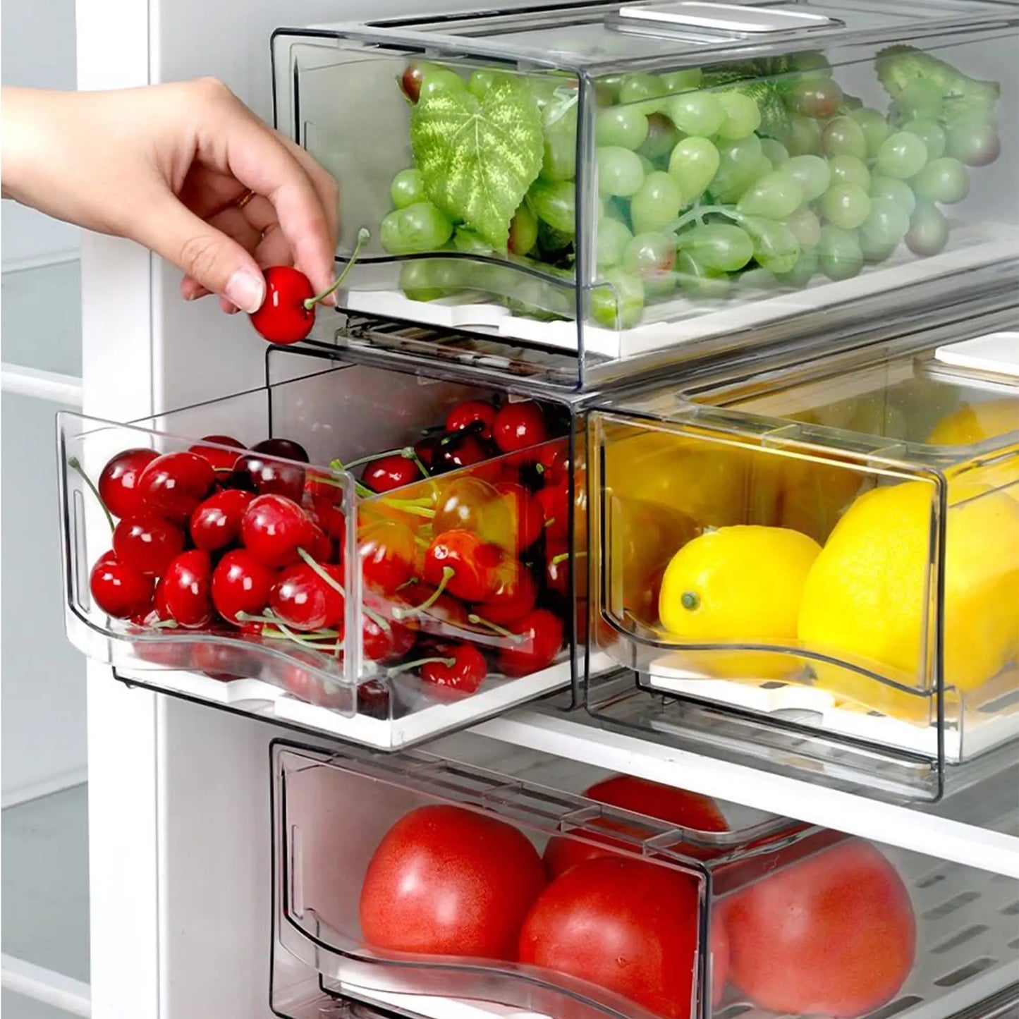 FreshBox Fridge System – Caixas Organizadoras Empilháveis para Frigorífico