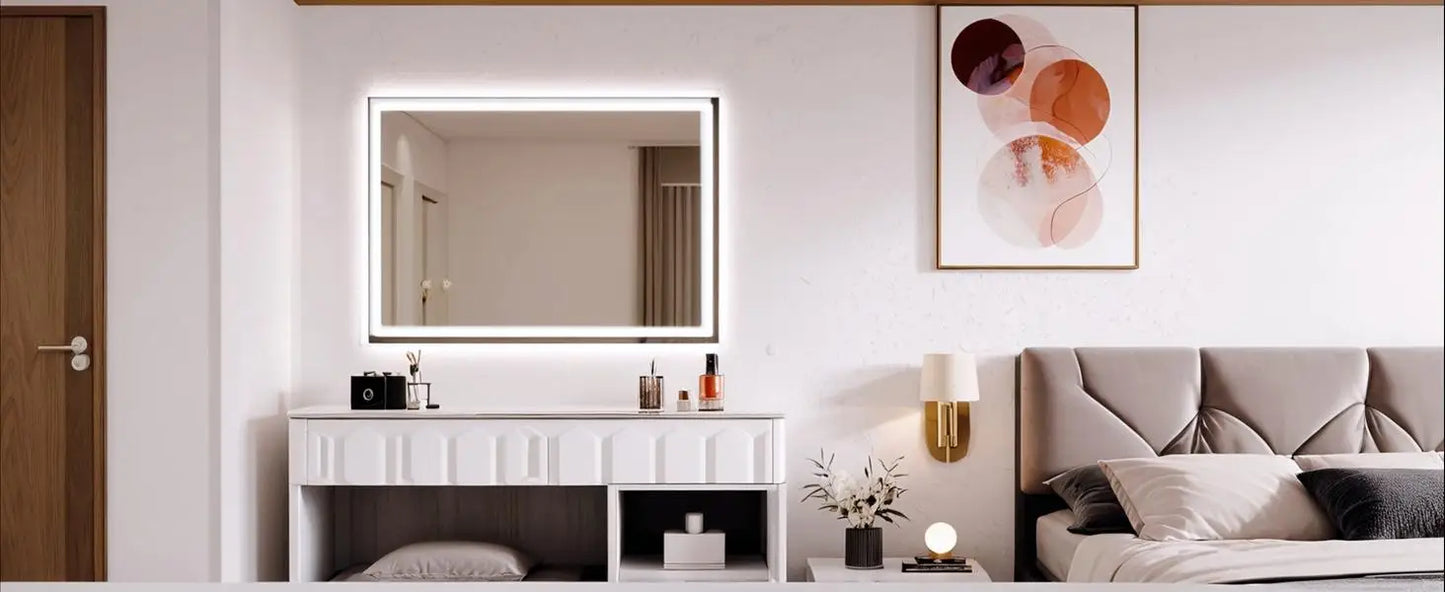Nordic LED Mirror Clock – Espelho com Relógio Digital e LED