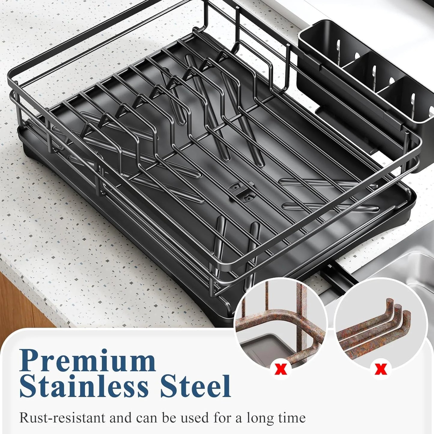 SmartDry Dish Rack – Escorredor Inteligente com Drenagem Eficiente