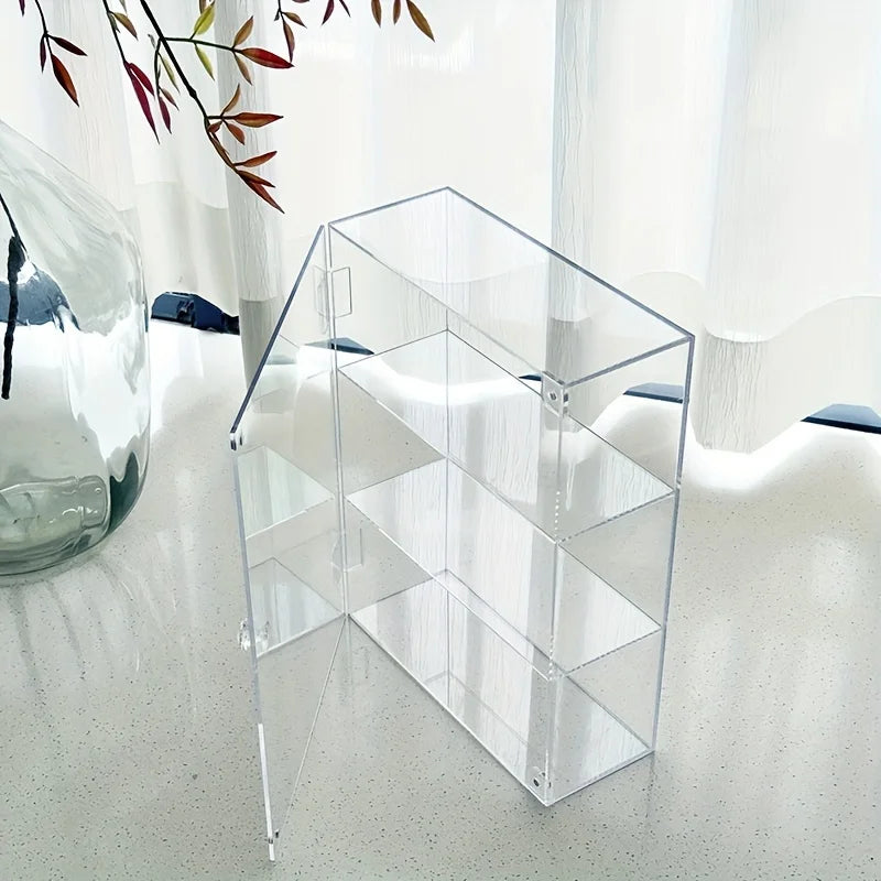 Crystal Vanity Organizer – Vitrine Acrílica com Porta e Puxador
