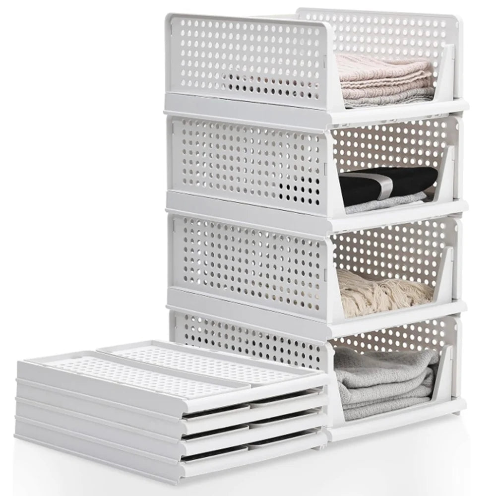 DrawerEase Organizer Set – Kit de 4 Organizadores Empilháveis com Gaveta