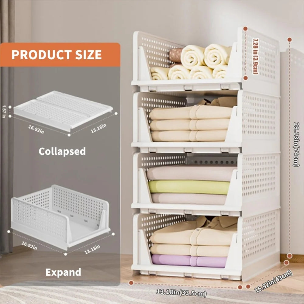 DrawerEase Organizer Set – Kit de 4 Organizadores Empilháveis com Gaveta