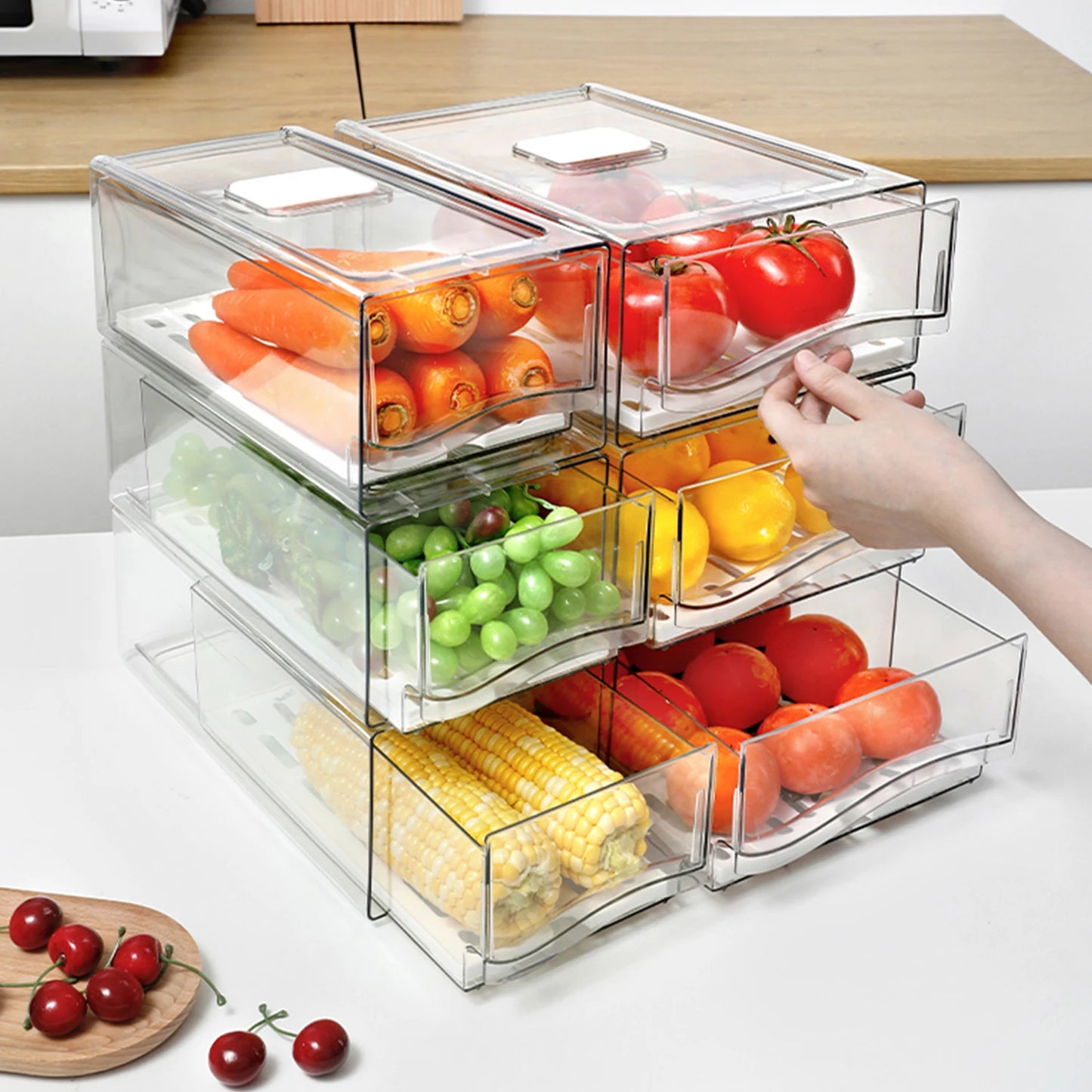FreshBox Fridge System – Caixas Organizadoras Empilháveis para Frigorífico