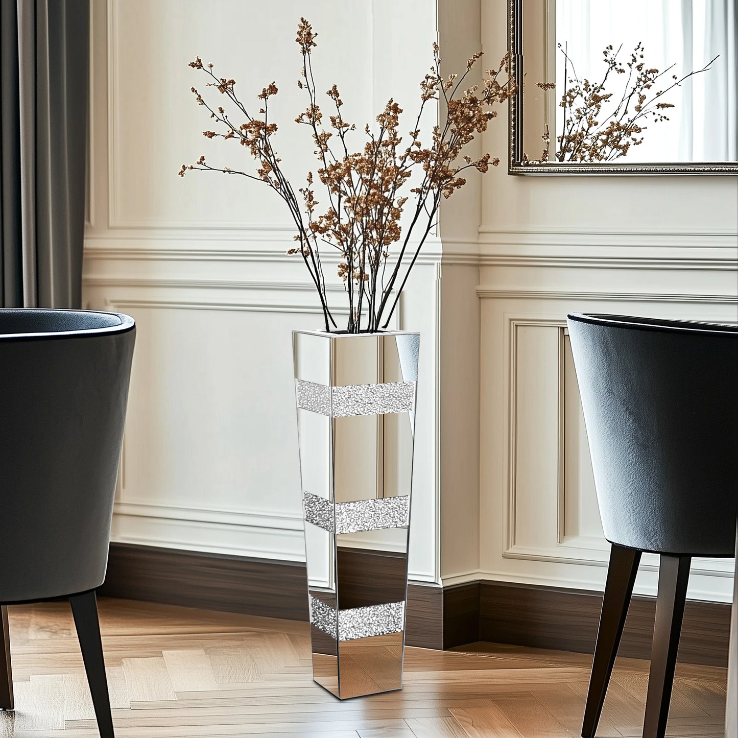 Luxe Mirror Vase – Vaso de Chão com Acabamento Espelhado