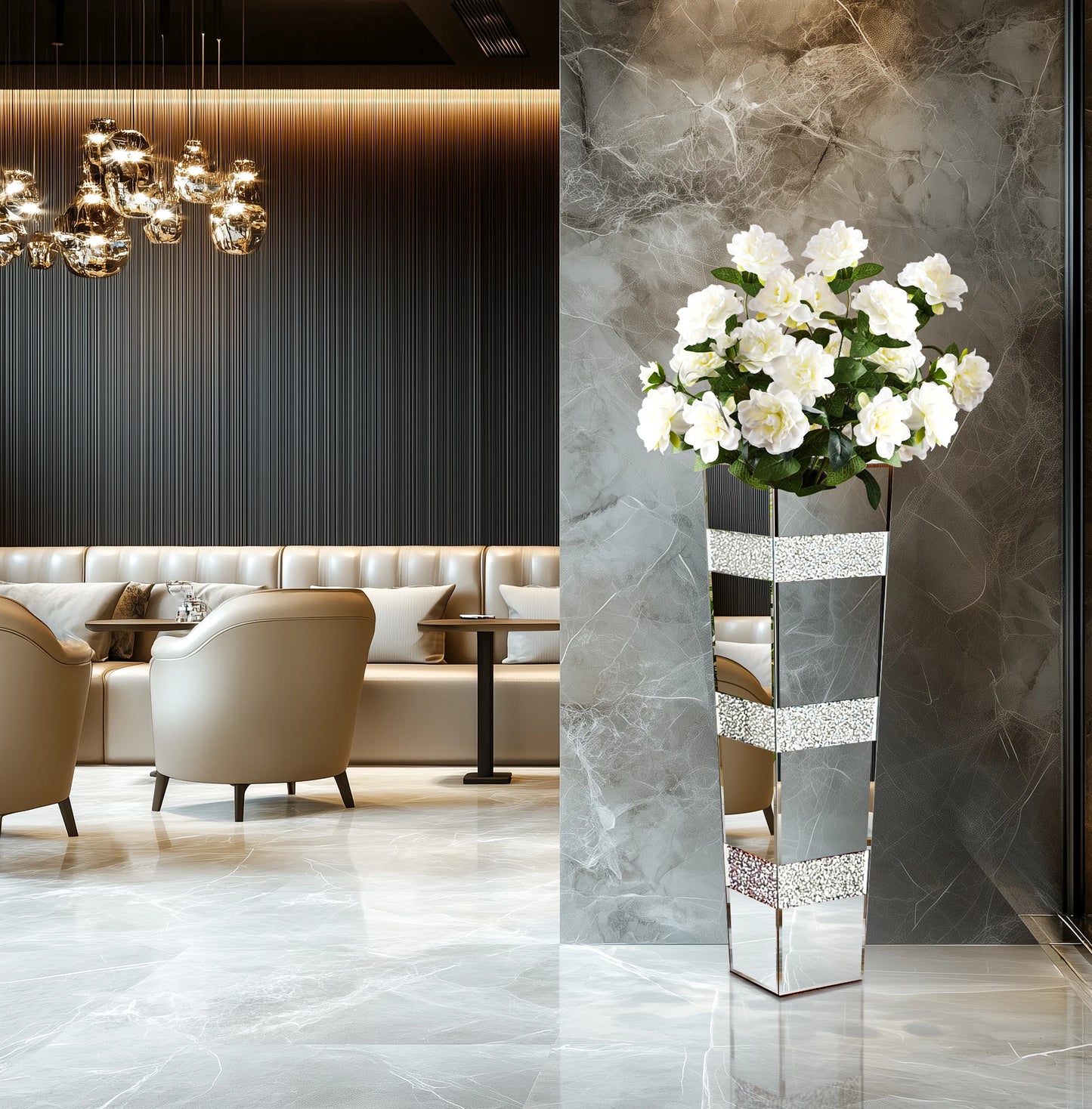 Luxe Mirror Vase – Vaso de Chão com Acabamento Espelhado