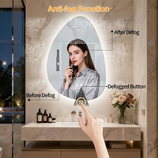 Nordic Aura LED Mirror – Espelho LED com Anti-Embaçamento e 3 Tons de Luz