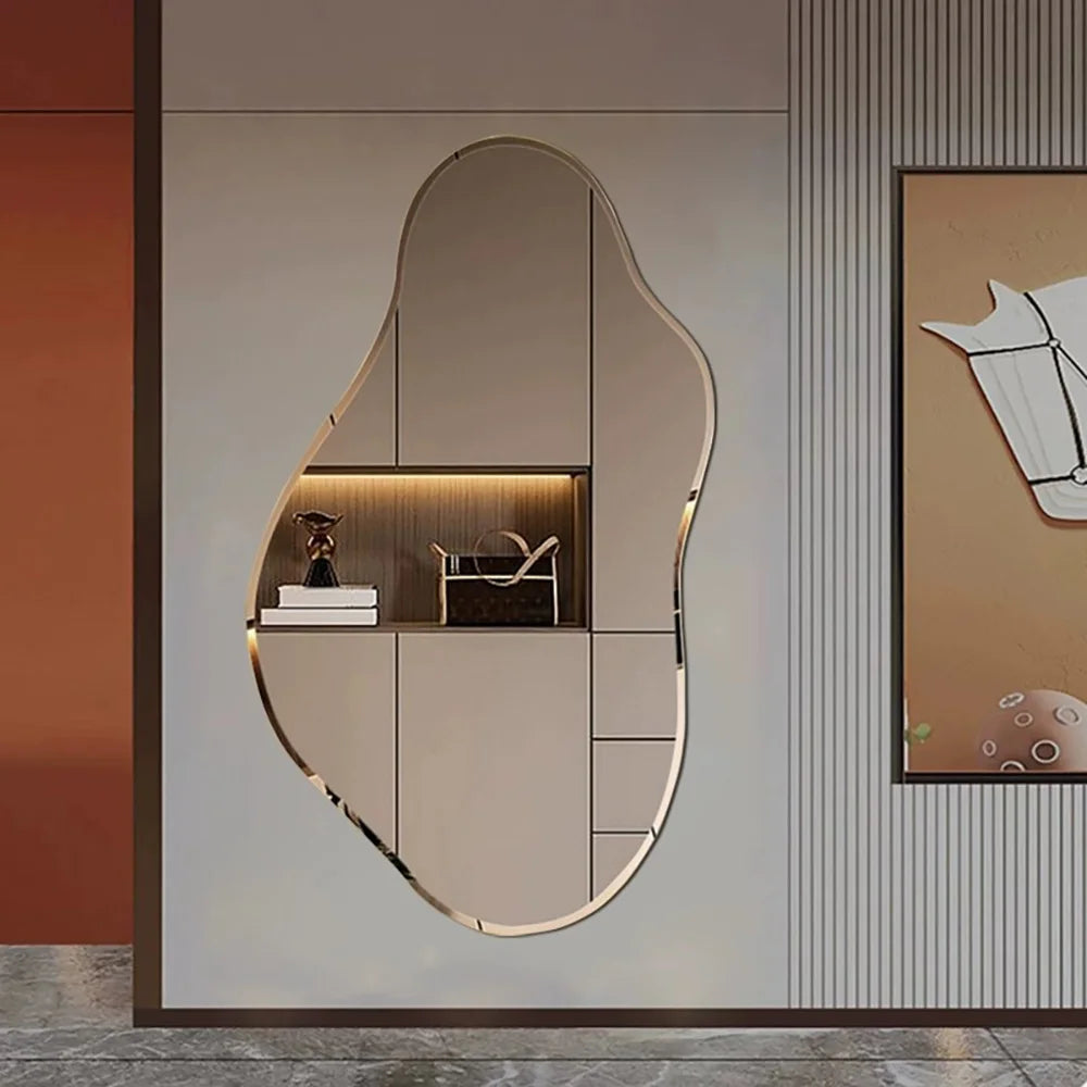 Nordic Aura Mirror – Irregular LED Mirror with 3 Light Tones