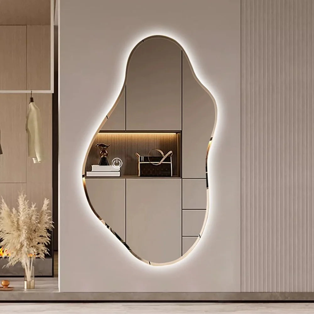 Nordic Aura Mirror – Irregular LED Mirror with 3 Light Tones
