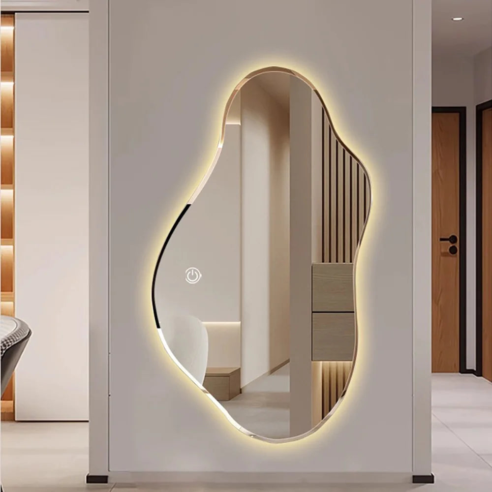 Nordic Aura Mirror – Irregular LED Mirror with 3 Light Tones