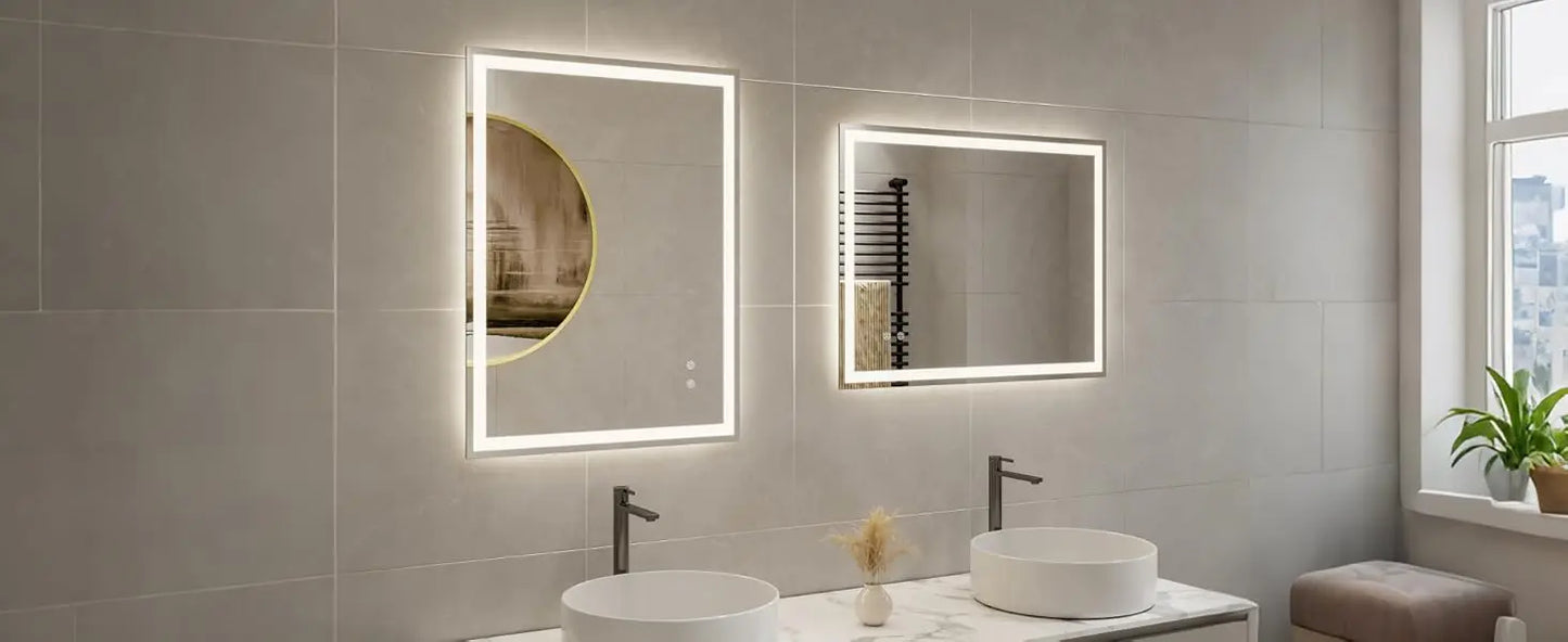 Nordic LED Mirror Clock – Espelho com Relógio Digital e LED