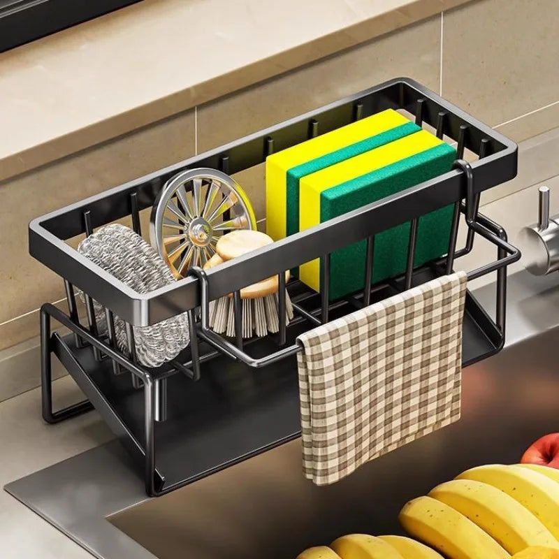 SinkFlow Organizer – Suporte de Esponja e Pano para Lava-Louça