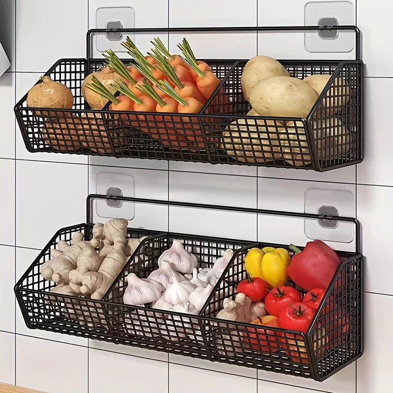 SmartSpace Rack – Cesto de Parede em Metal para Cozinha