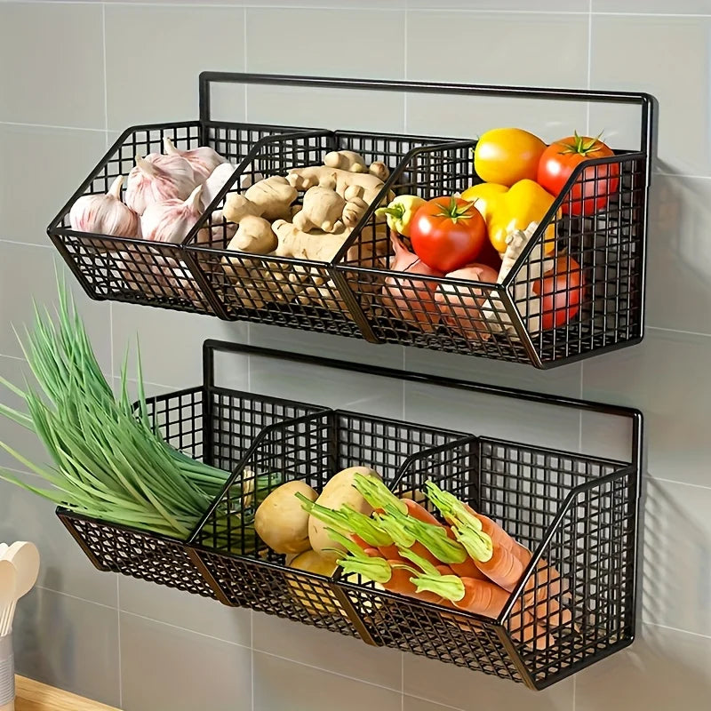 SmartSpace Rack – Cesto de Parede em Metal para Cozinha