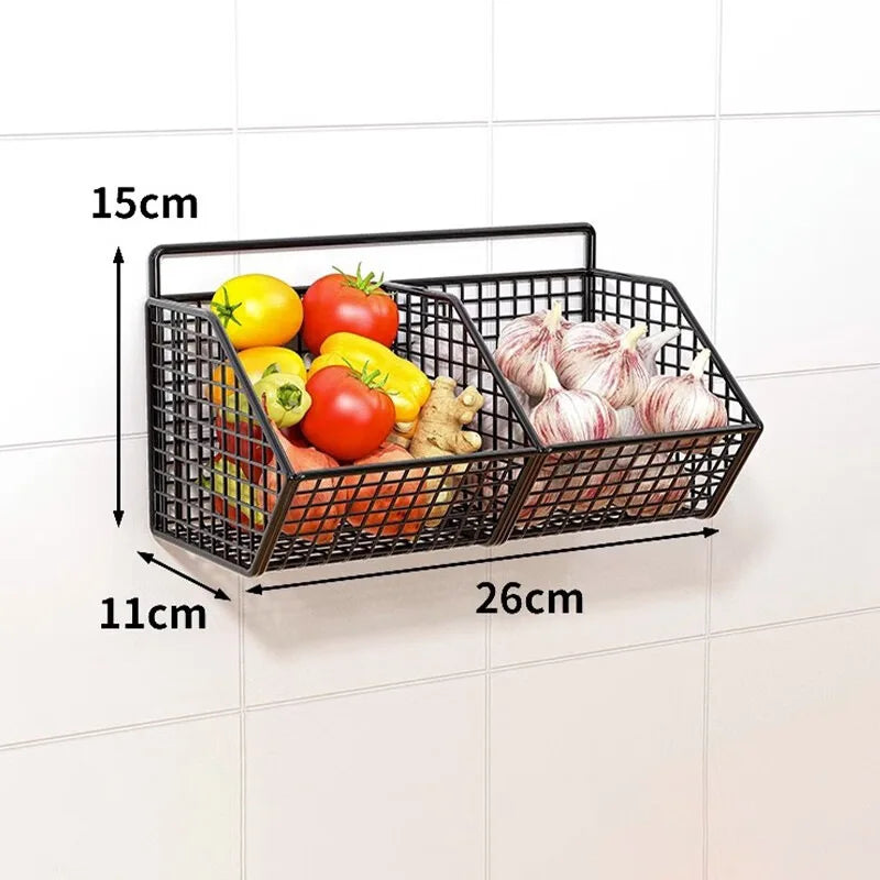 SmartSpace Rack – Cesto de Parede em Metal para Cozinha